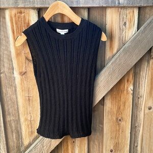 Calvin Klein Jeans Black Ribbed Sleeveless Tank Top